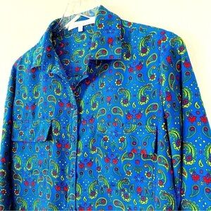 Lovers + Friends Western Boho Paisley Long Sleeve Button Up Shirt Size S